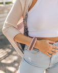 Braided Bamboo and Fabric Bangle