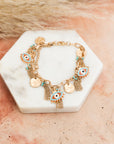 Golden Gaze Eyelet Charm Bracelet