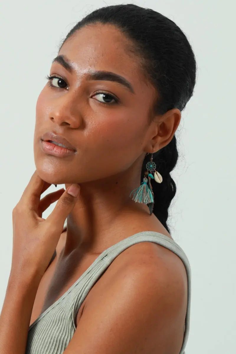 Bohemian Fringe Earrings – Feather Motif &amp; Dancing Tassels 🌿✨ Leto Collection