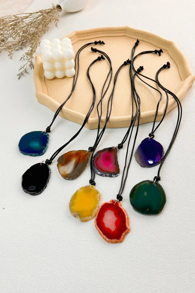 Raw Gemstone Pendant Necklace – Organic &amp; Irregular Stone 💎 Leto Collection