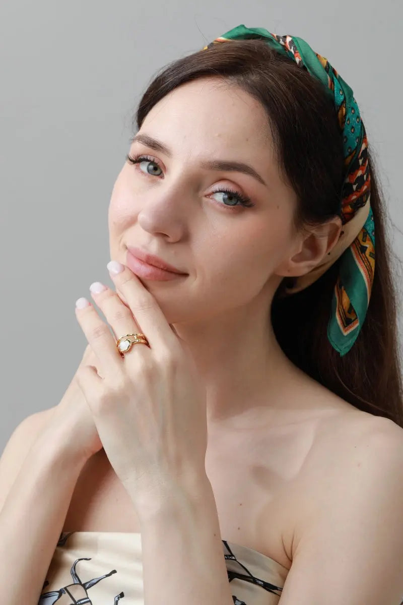 Moonstone &amp; Zirconia Nugget Ring – French Minimalist Jewelry 🌙💎 Leto Collection