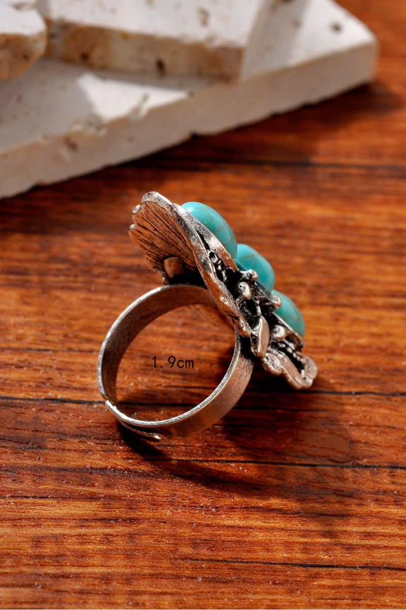 Vintage Western Triple Stone Turquoise Statement Ring for Women Leto Collection