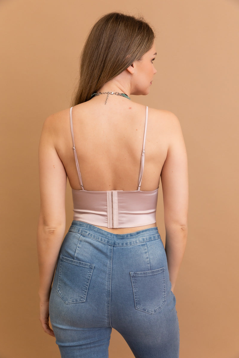 Satin Glow Longline Bralette