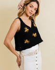 Serene Blooms Crochet Style Top