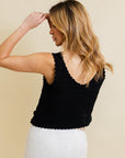 Serene Blooms Crochet Style Top