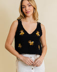 Serene Blooms Crochet Style Top