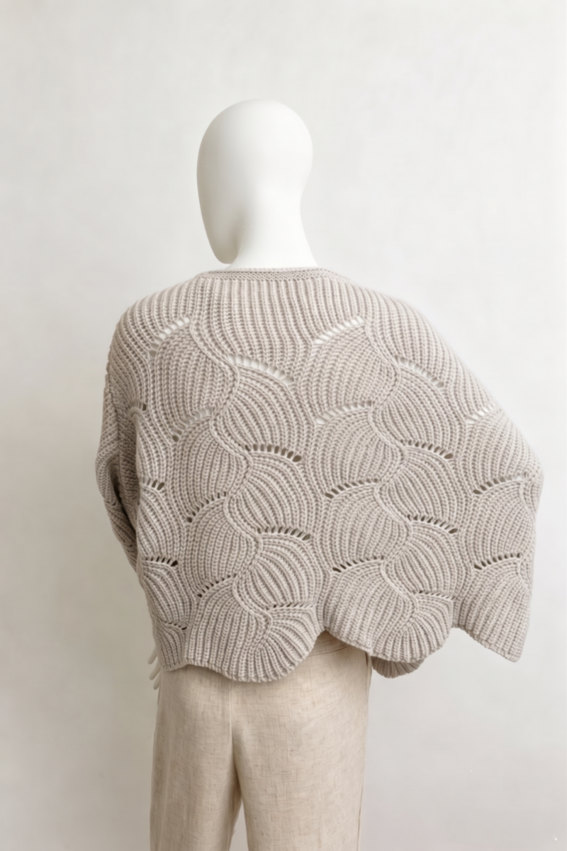 Texture Trend Sleeve-Knit Poncho