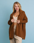 Chunky Cable Knit Oversized Poncho Cardigan