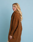 Chunky Cable Knit Oversized Poncho Cardigan