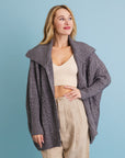 Chunky Cable Knit Oversized Poncho Cardigan