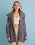 Chunky Cable Knit Oversized Poncho Cardigan