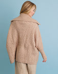 Chunky Cable Knit Oversized Poncho Cardigan