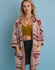 Aztec Soft Knit cardigan with Tribal Print - Western Vibe 🌵