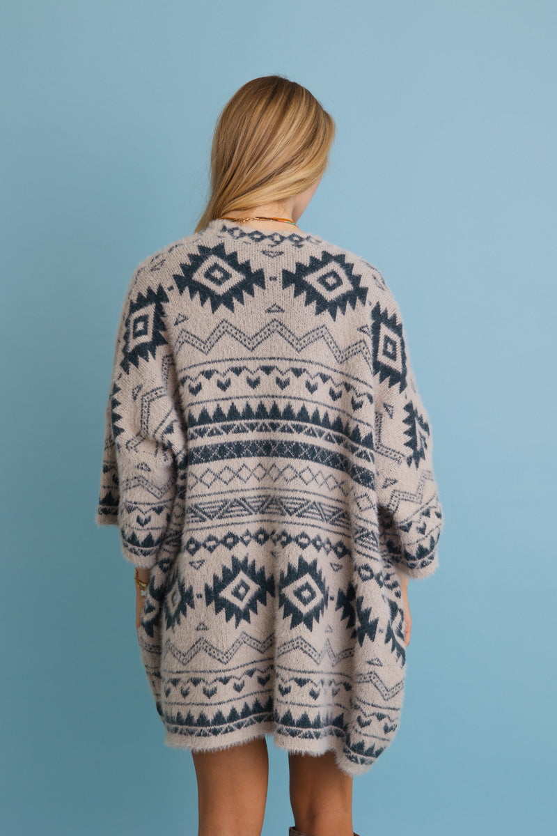 Aztec Soft Knit cardigan with Tribal Print - Western Vibe 🌵