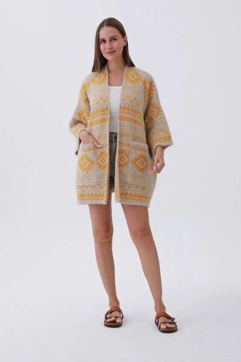 Aztec Soft Knit cardigan with Tribal Print - Western Vibe 🌵 Leto Collection