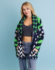 Sierra Spirit Geometric Street Style Knit Cardigan