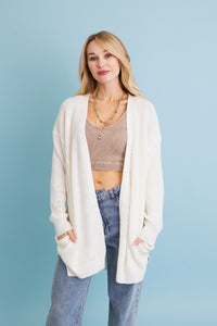 Cozy Open-Front Waffle Knit Long Cardigan - Winter Staple ⛄