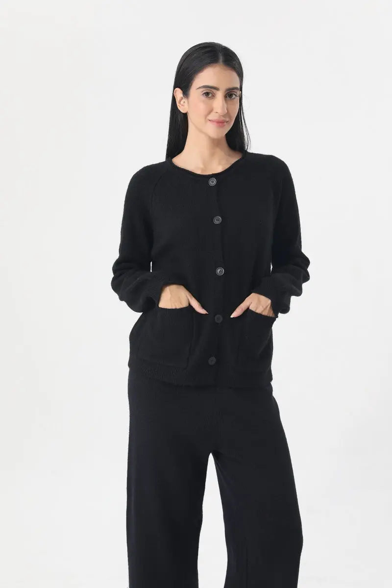 Women Knit Loungewear Set Cardigan Wide Leg Pants 🧶☁️ Leto Collection