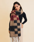 Multi Colored Checkered Scarf w/ Tassels