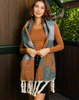 Multi Colored Checkered Scarf w/ Tassels