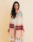 Pop Stripe Pom Tassel Cozy Scarf