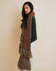 Fluffy Knit Fringe Winter Scarf