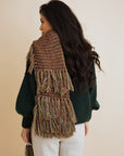 Fluffy Knit Fringe Winter Scarf