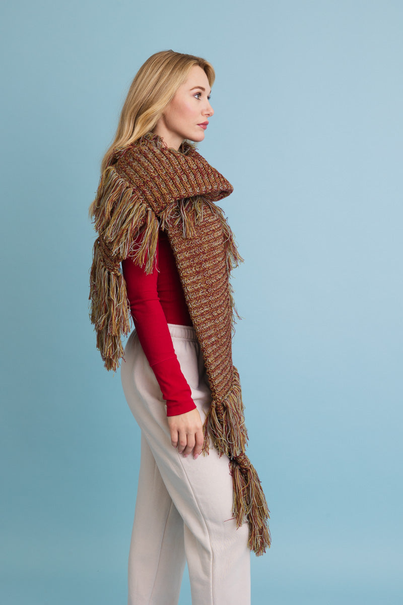 Fun &amp; Fluffy Knit Fringe Winter Scarf