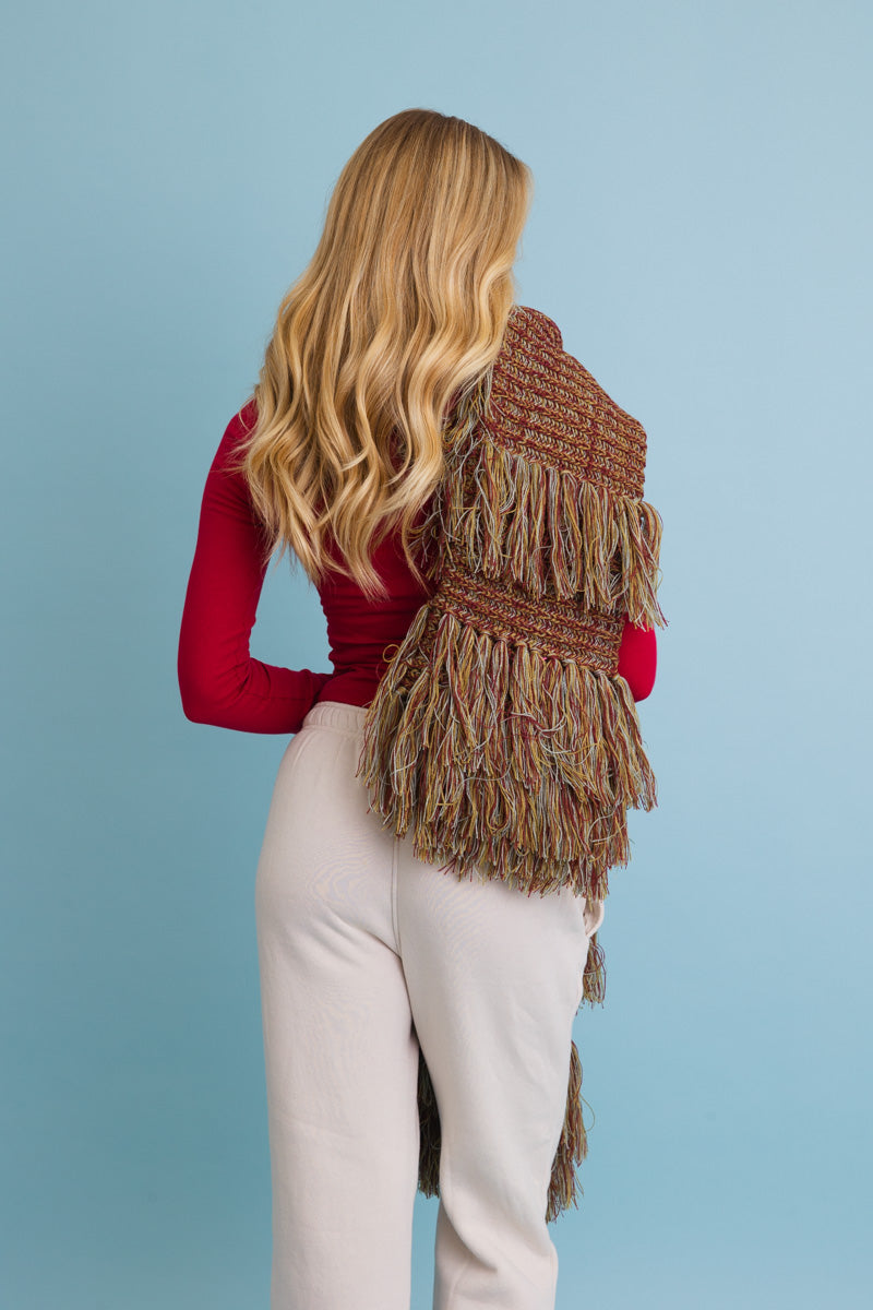 Fun &amp; Fluffy Knit Fringe Winter Scarf