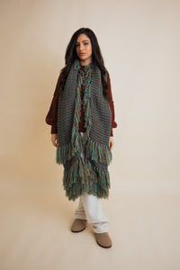 Fluffy Knit Fringe Winter Scarf