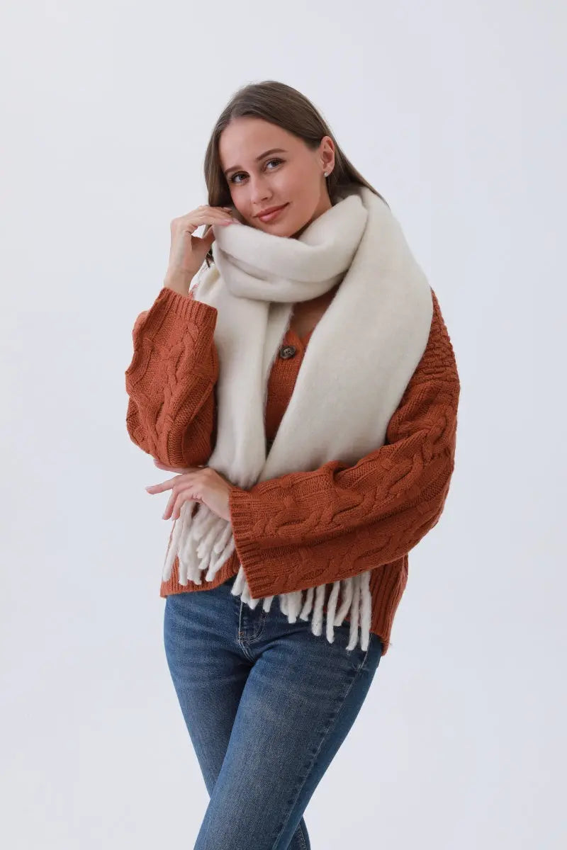 Classic Tassel Knit Scarf – Bestselling Winter Essential❄️✨ Leto Collection