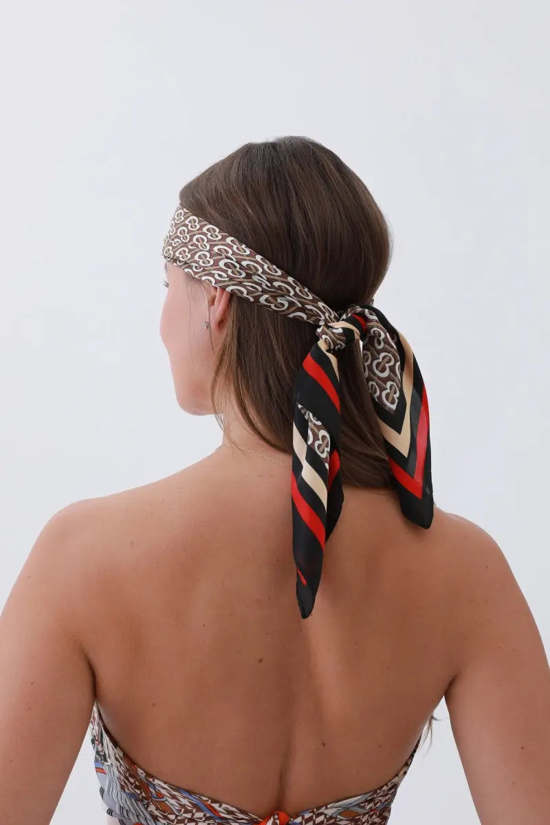 Retro Chain Link Bandana – 70s Glam Meets Silky Edge ⛓️✨ Leto Collection
