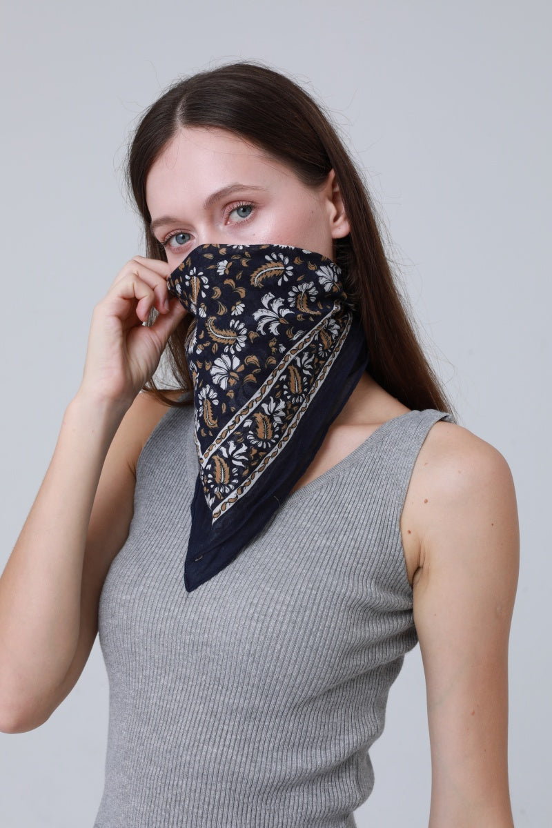 Printed Square Bandanas – Versatile Hair &amp; Neck Scarf Set 🌸