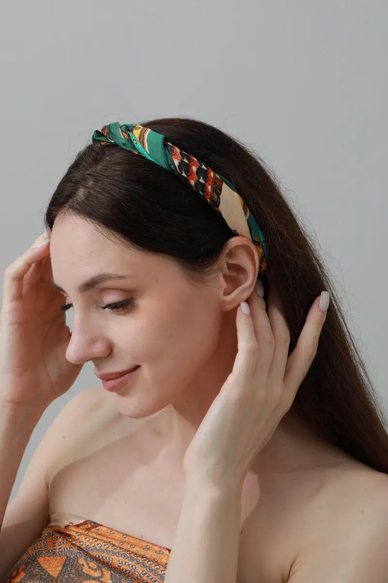 Vintage Patchwork Bandana – Luxe Silk Square Scarf 🌸✨ Leto Collection
