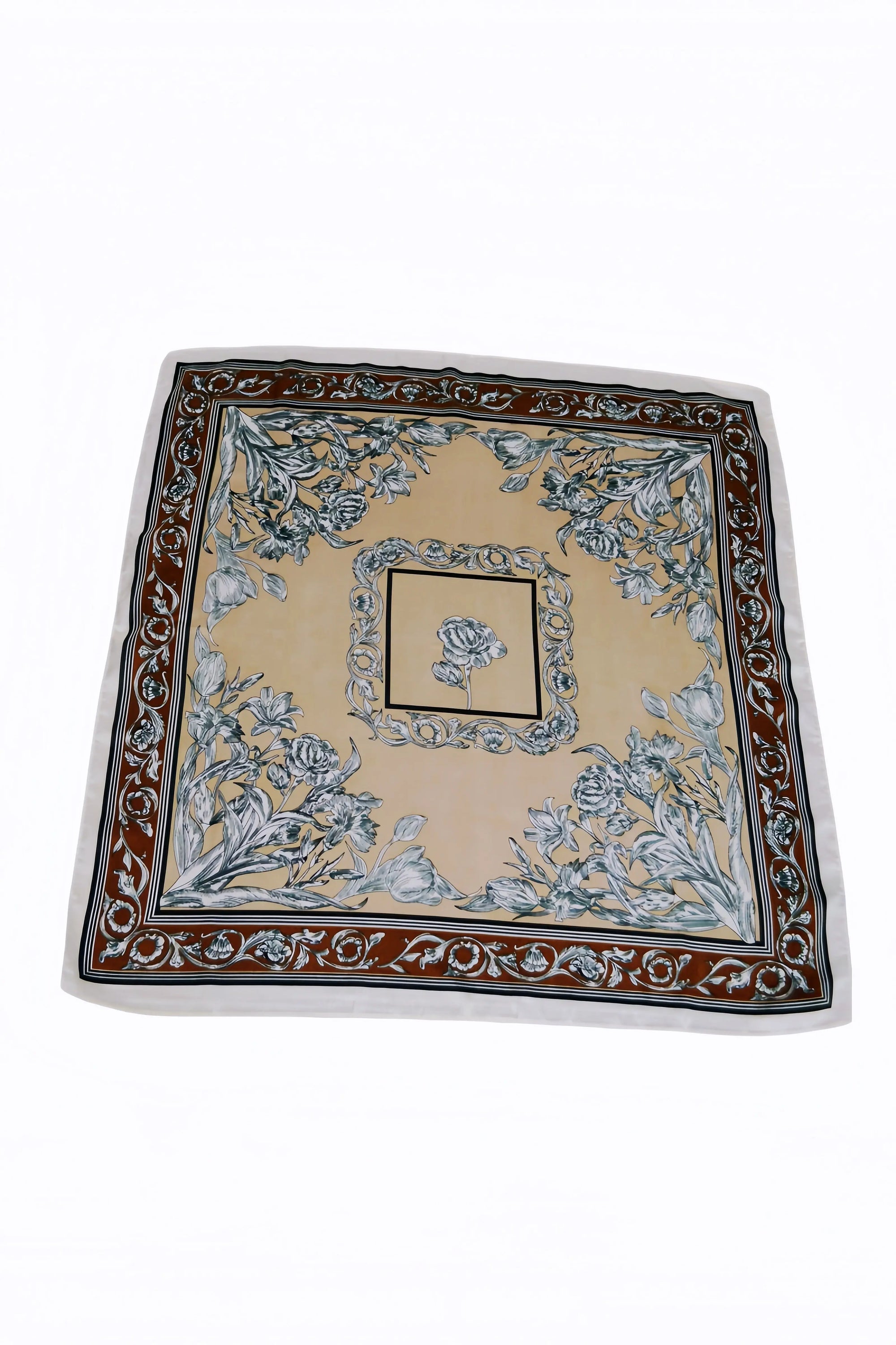 Floral Tulip Scarf – Silk-Style Square Neckkerchief 🌷✨ Leto Collection