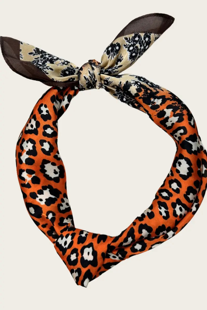 Leopard & Floral Print Bandana – Reversible Style 🌺🐆 Leto Collection