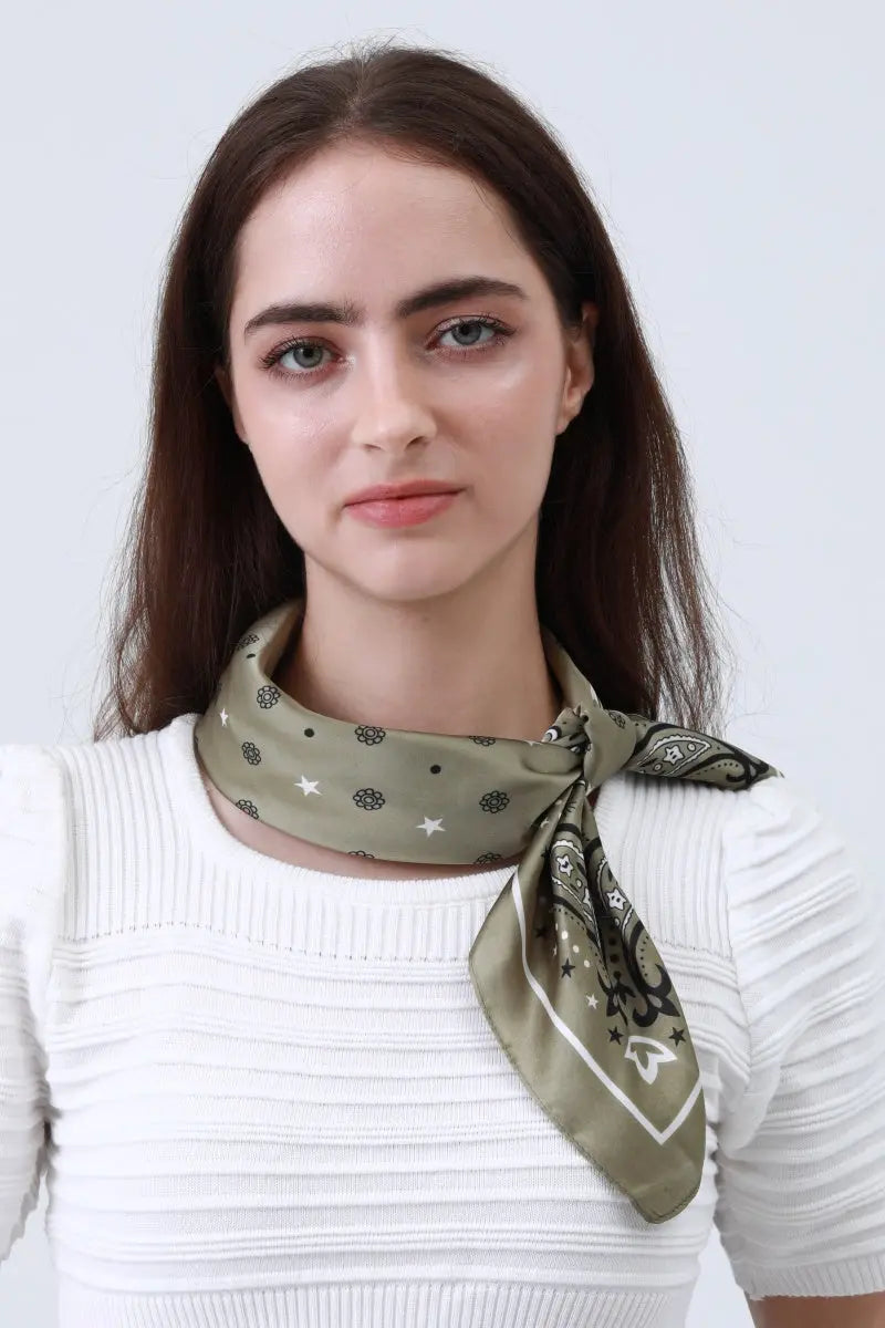Paisley Silky Square Scarf - Multi-Use Accessory 🌸🧣 Leto Collection