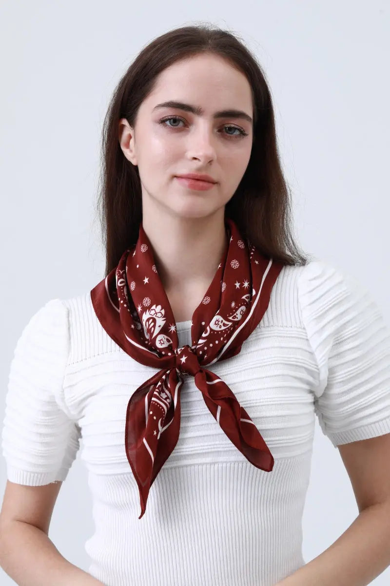 Paisley Silky Square Scarf - Multi-Use Accessory 🌸🧣 Leto Collection
