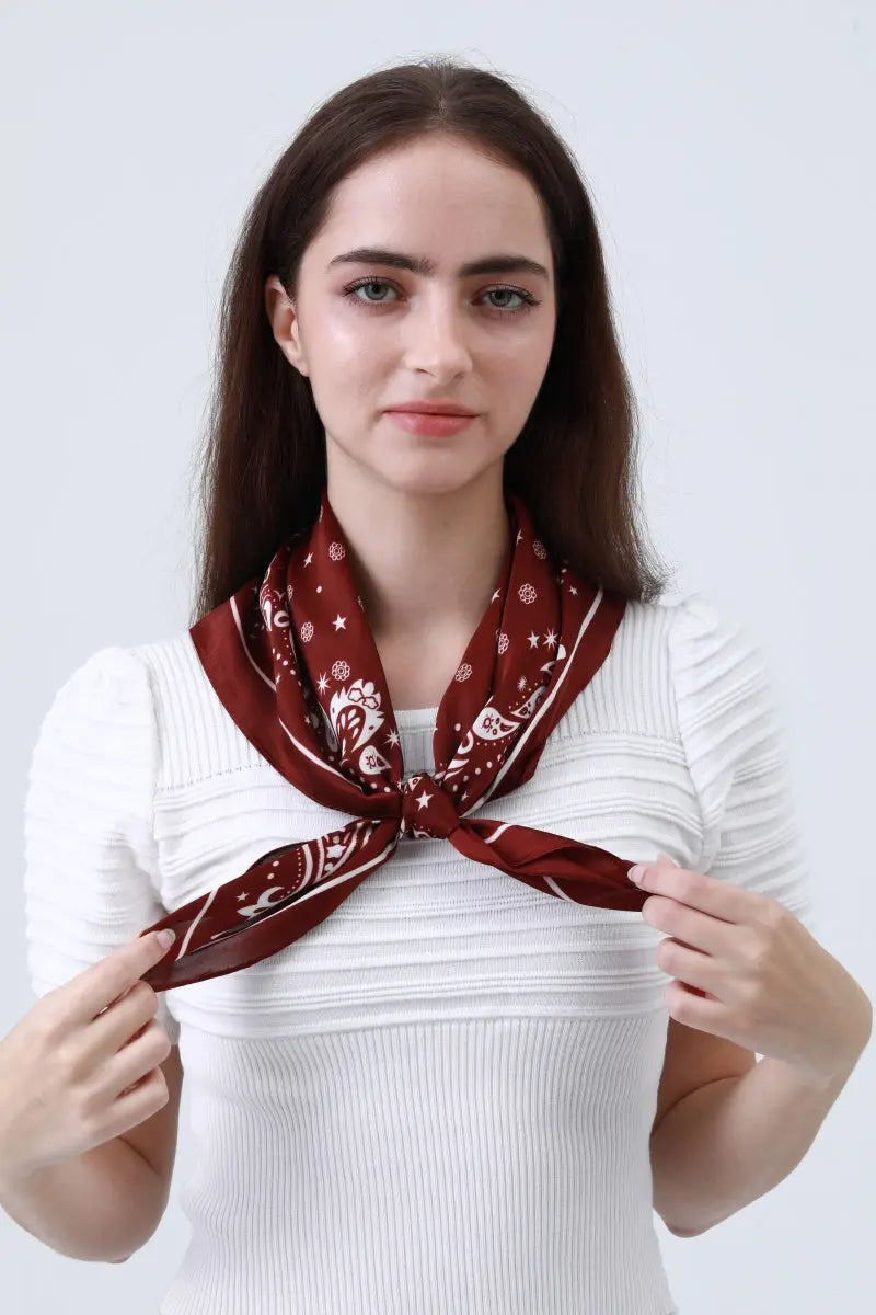 Paisley Silky Square Scarf - Multi-Use Accessory 🌸🧣 Leto Collection