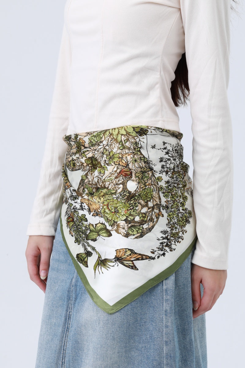 Butterfly Floral Silky Bandana - Double-Sided Design 🦋🌸