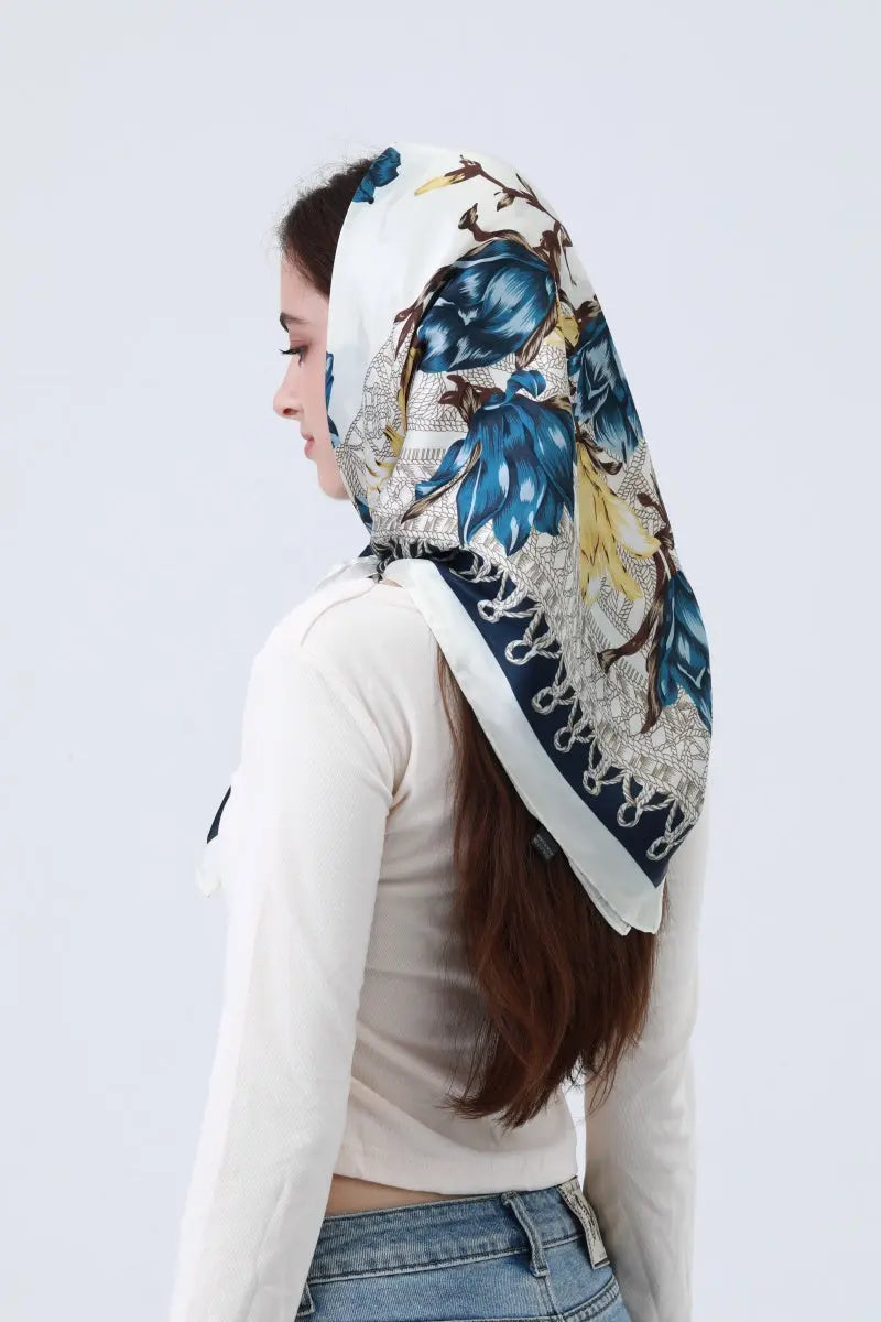 Magnolia Bloom Bandana - Floral Silk Scarf 🌸🧣 Leto Collection