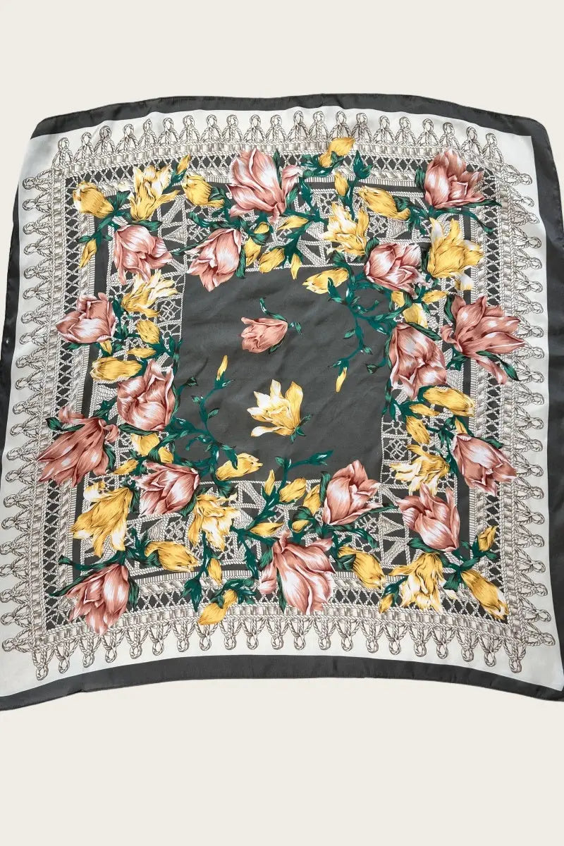 Magnolia Bloom Bandana - Floral Silk Scarf 🌸🧣 Leto Collection