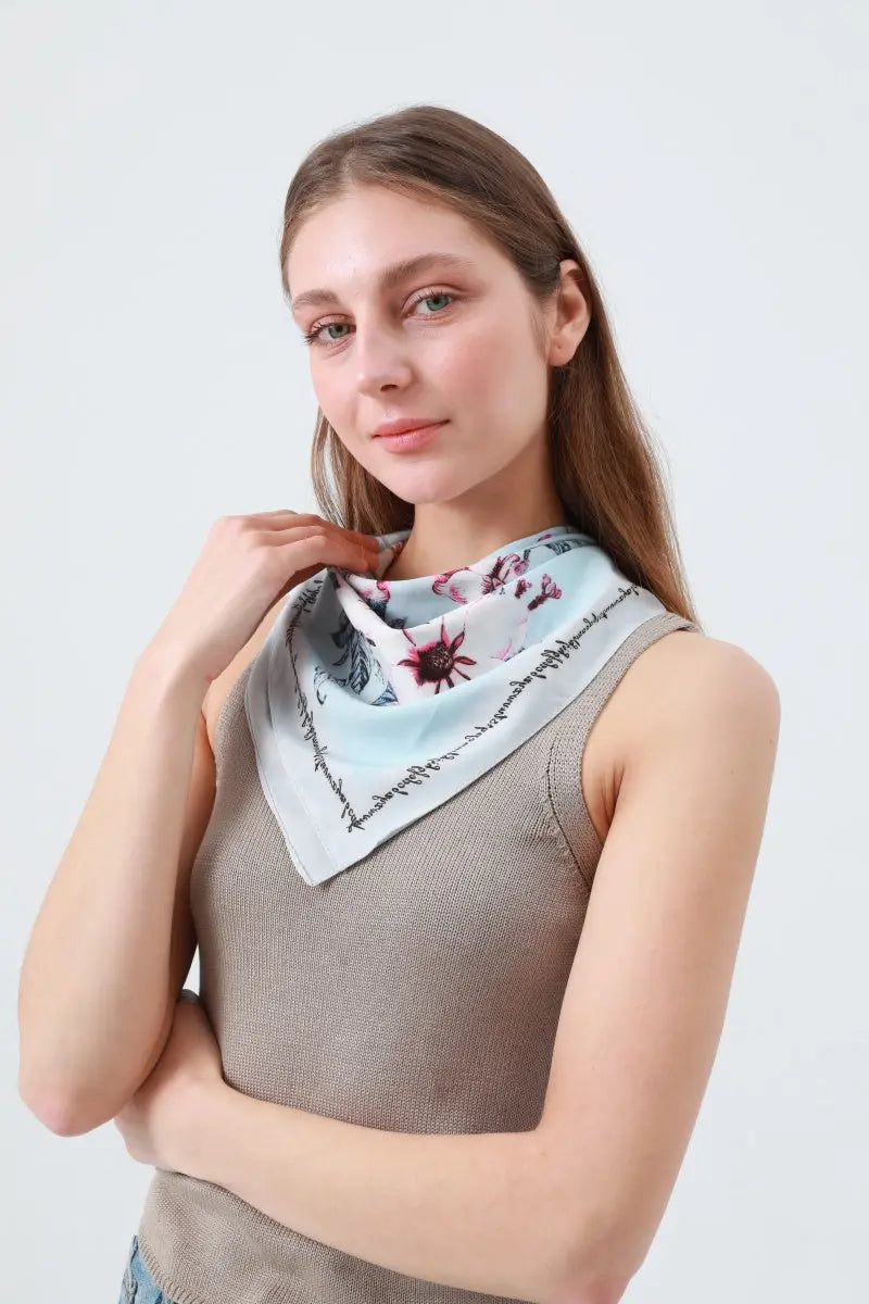 Camelia Floral Print Bandana – Smooth &amp; Chic Scarf 🌺 Leto Collection