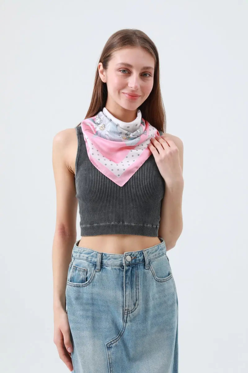 Delicate Bellflower Print Bandana – Square Style Neckwear 🔔🧣 Leto Collection