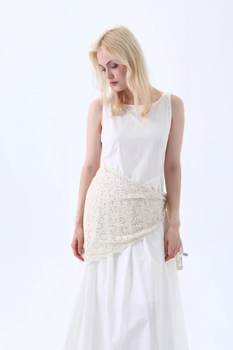 Bohemian Crochet Lace Triangle Shawl – Lightweight Head Wrap &amp; Cover-Up Leto Collection