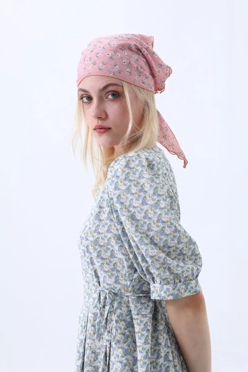 Floral Print Cotton Bandana Scarf – Versatile Head and Neck Accessory for Women