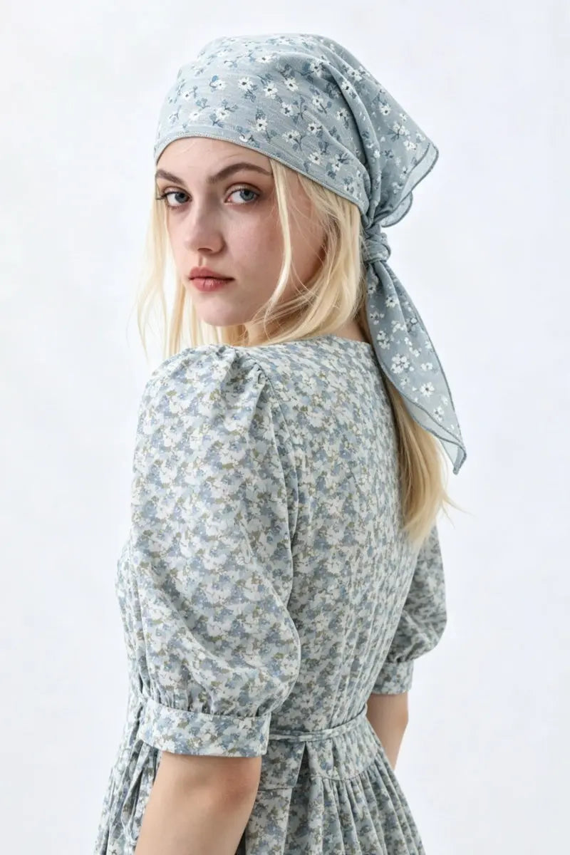 Floral Print Cotton Bandana Scarf – Versatile Head and Neck Accessory for Women Leto Collection