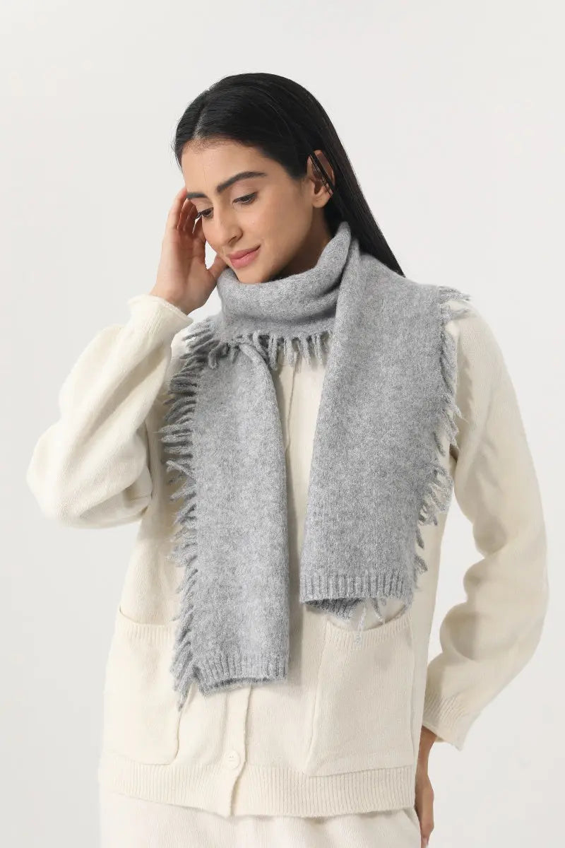 Women Solid Color Fringe Knit Scarf Soft Warm Plain Tassel Winter Wrap 🧣🤎 Leto Collection