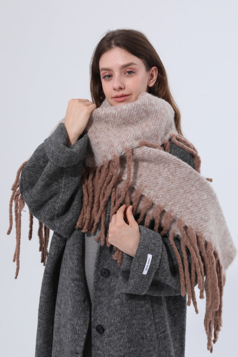 Women Thick Knit Chunky Tassel Winter Scarf Shawl Wrap Leto Collection