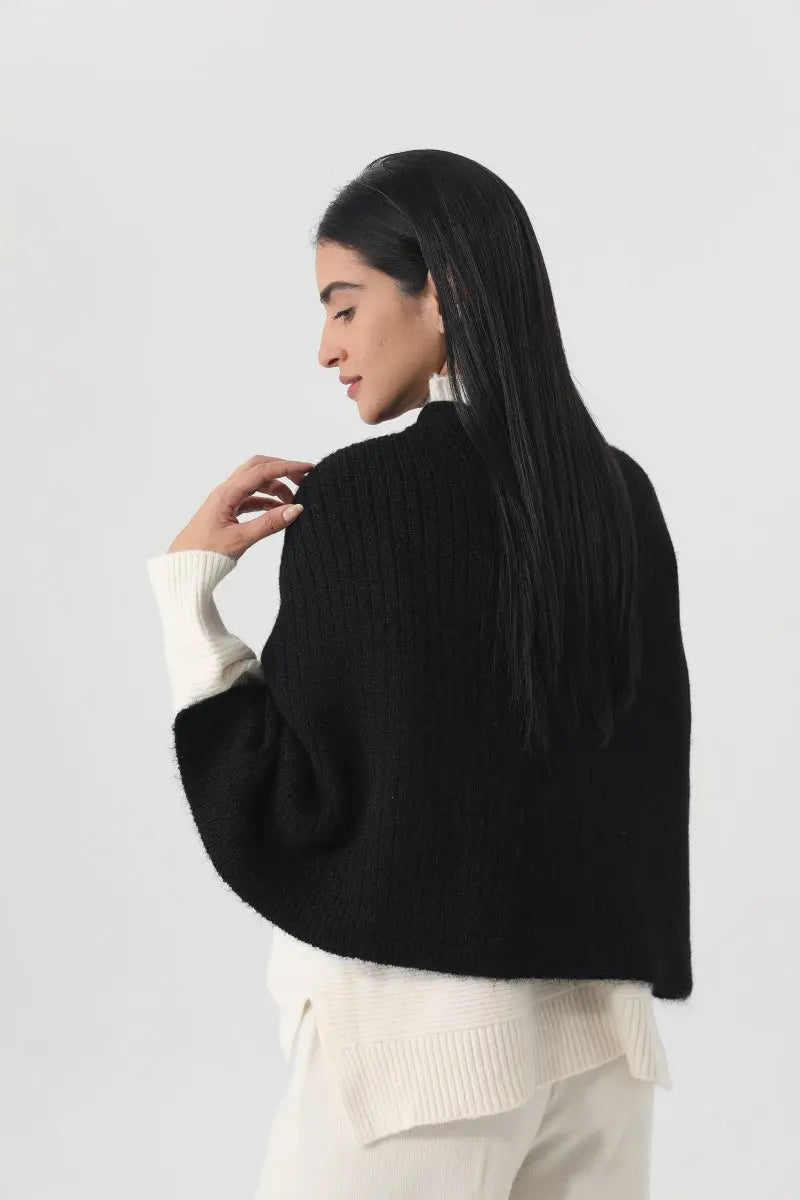 Women Earth Tone Knit Triangle Shawl Warm Cape Wrap 🧤🍂 Leto Collection